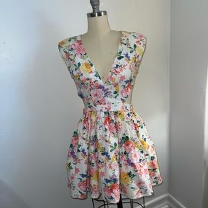 Floral Print Cut Out Dress